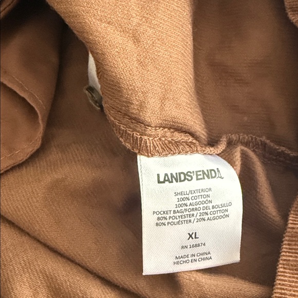 Lands’ End brown corduroy shirt dress with roll tab sleeves - Picture 11 of 12